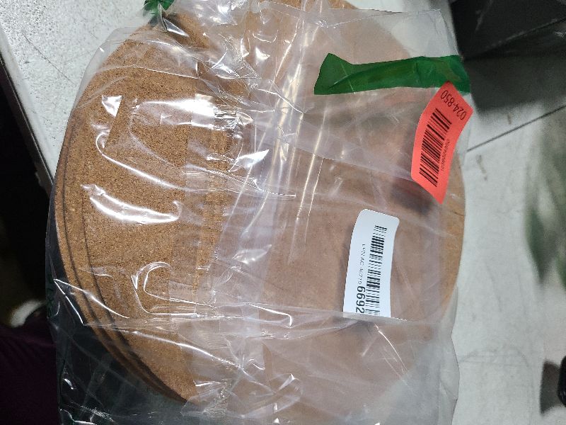 Photo 1 of 12 Pcs Cork Plant Coasters & Saucers 4/6/8 Inch – Absorbent Round Mats for Indoor Flower Pots, Planters, Houseplants, Surface Protector for Table & Floor