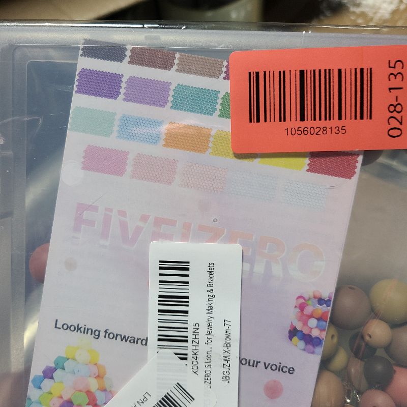 Photo 1 of 172PCS FIVEIZERO Silicone Beads for Keychain Making, 6 Mixed Colors Silicone Focal Beads Kit, 9mm & 15mm Round Lentil Hexagon Bead & Rhinestone Spacer Bead for Jewelry Making & Bracelets (Brown)