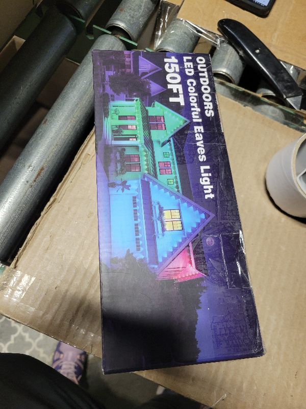 Photo 1 of 150FT Permanent Outdoor RGB Lights - Waterproof Smart LED Eaves Lights with App/Remote Control, Music Sync & DIY Scenes, Perfect for Christmas, Halloween, Parties & Daily Decor, Ideal for House Roof