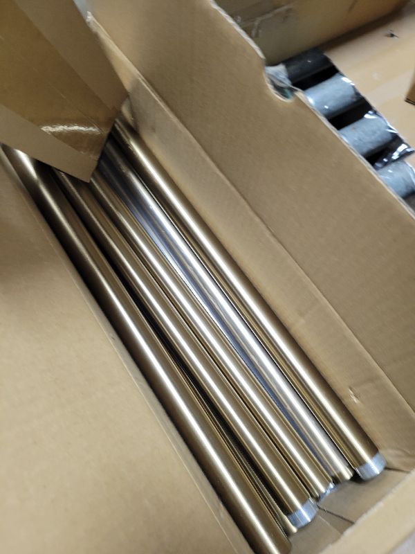 Photo 1 of 2 Pack Warm Gold Curtain Rods for Windows 72 to 144 Inches Adjustable Length Heavy Duty 1" Diameter Brass Window Curtain Rod with Solid Metal Finials for Outdoor Farmhouse Bedroom Kitchen Living Room