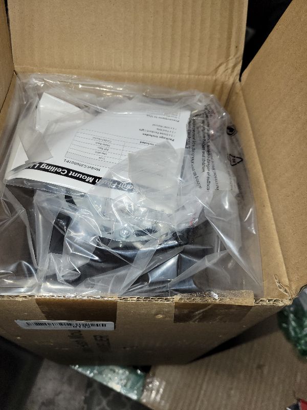 Photo 1 of ?Upgraded?Semi Flush Mount Ceiling Light, Black Industrial Ceiling Light Fixtures, Farmhouse Light Fixture for Hallway Stairway Garage Living Room Dining Room Balcony?Not waterproof, Not for Outdoor?