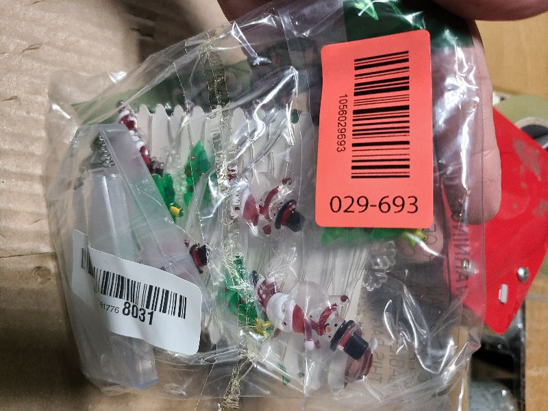 Photo 1 of 15FT 40 LED Christmas String Lights Battery Operated Snowflake Christmas Tree Santa Snowman Fairy Lights, Xmas Christmas Lights Indoor for Christmas Tree Decorations Home Table Holiday Decor Gifts