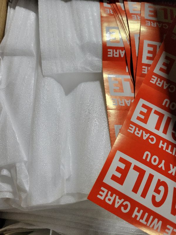 Photo 1 of 160 Pcs Packing Moving Foam Pouches & Sheets, 5 Sizes Cushion Foam Wrap Pouches with Fragile Stickers for Protect Dishes Cup Glasses Storage Supplies (7.8X7.8", 7.8X12", 12X12", 14X14", 16X16")