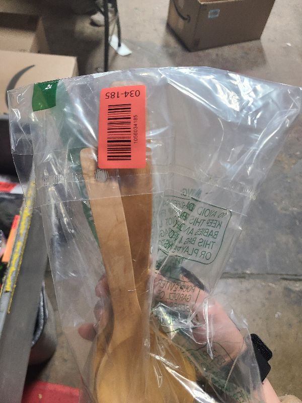 Photo 1 of 2 Pack Wooden Ladle Set (Large & Small) – Handmade Long Handle Soup Ladles for Cooking & Serving, Natural Wood Kitchen Cookware