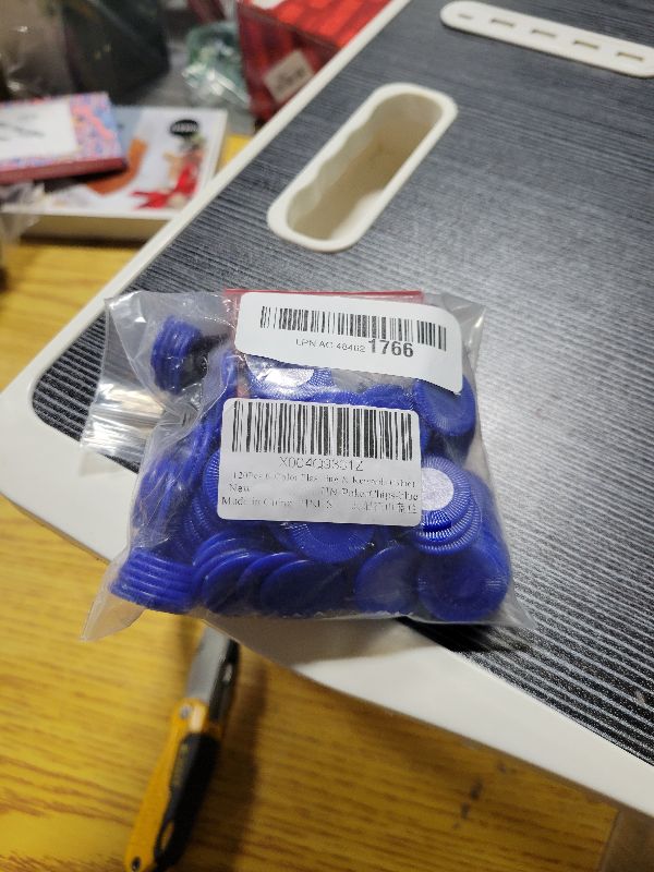 Photo 1 of 120Pcs 6-Color Plastic Poker Mini Chips (2.2CM Diameter) - Bulk Game Chips for Poker Play,Math Counting Learning, You Teaching & Rewards (Blue)