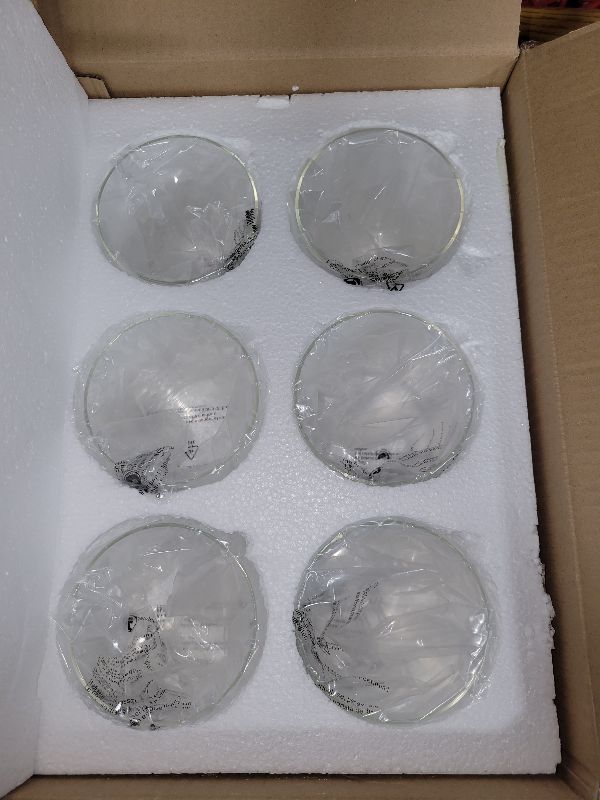 Photo 1 of 6 Pack Clear Glass Shades Replacement,5.51in Height,3.94in Diameter,1.65in Fitter,High Transmittance Cylinder Glass Lampshade Replacement for Pendant Light Floor lamps Chandelier Wall Sconces