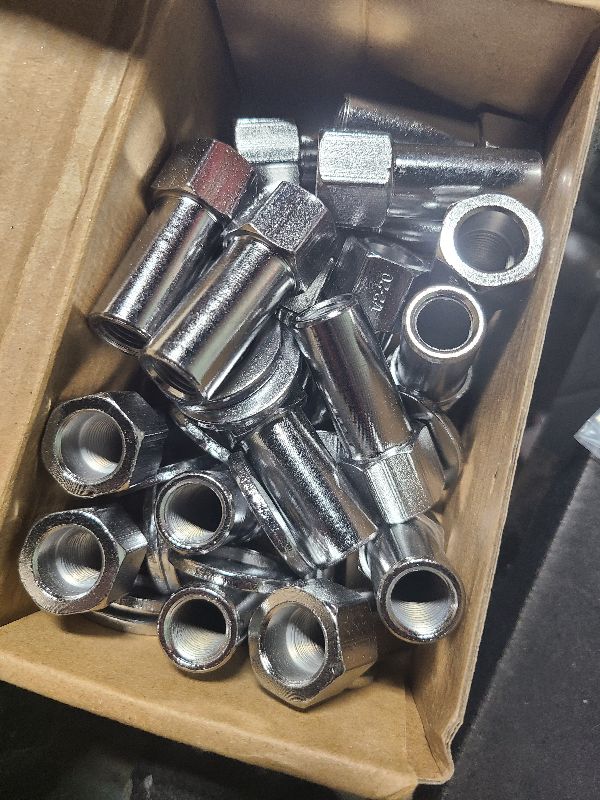 Photo 1 of 1/2"-20 Wheel Lug Nut for Cragar for SST Mag with Center Washer Open Ended, 13/16” Hex 2.01” Total Length (20PCS)