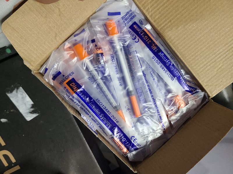 Photo 1 of 100 Pack 1ml/cc 31Ga Lab Supplies, Individually Package