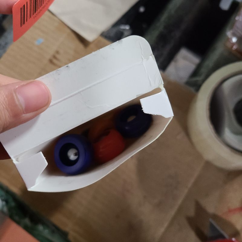 Photo 1 of 16 Pieces Mini Shuffleboard Replacement Pucks Tabletop Equipment Rollers Set Shuffleboard Curling Accessories (Red, Blue, Orange, Yellow)