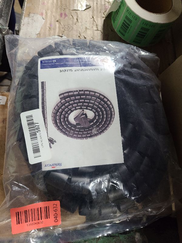 Photo 1 of 10FT Cable Management Sleeve Cord Bundler 0.8" Diameter w/Zip Clip Zipper Wire Wrap Cord Organizer Cable Tube Hider Flexible & Expandable Home & Office Wire Concealer for PC TV Computer Cinema