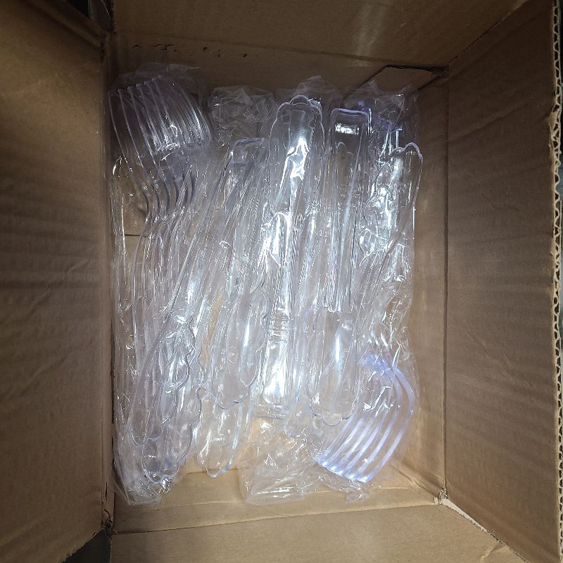 Photo 1 of 18 Pcs Clear Plastic Serving Utensils Set - 6 Clear Plastic Serving Spoons, 6 Tongs And 6 Forks - Heavy Duty Disposable Serving Utensils Set For Parties