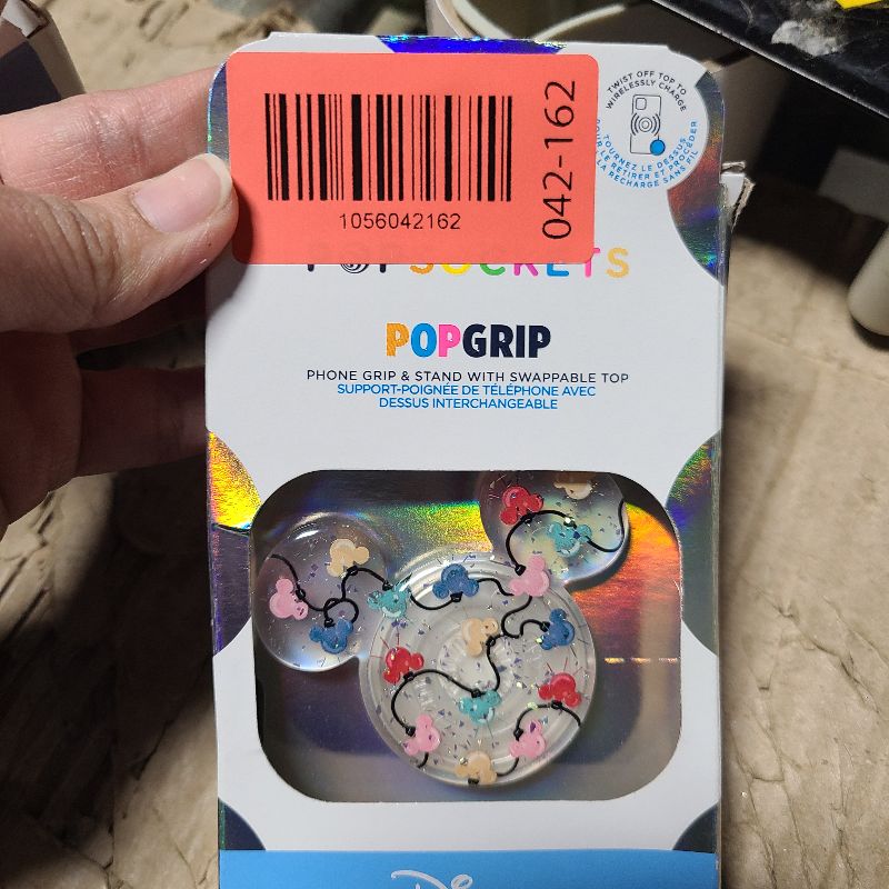 Photo 1 of ????PopSockets Phone Grip with Expanding Kickstand, Adhesive Grip, Disney - PopOut Eardescent Holiday Lights Mick