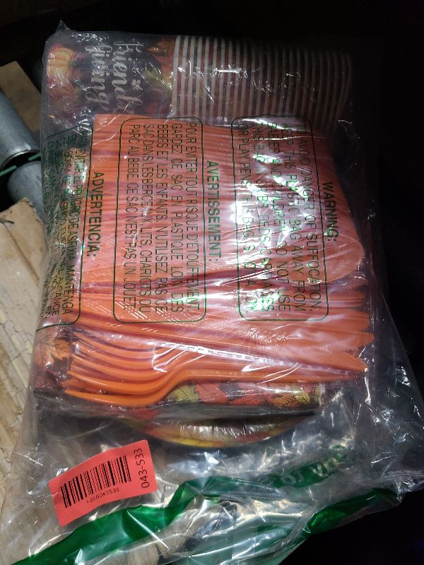 Photo 1 of 169PCS Friendsgiving Party Supplies Thanksgiving Autumn Dinnerware Paper Plates, Napkins, Cups, Cutlery, Tablecloth for Thanksgiving Party Decorations, Serve 24 Guests