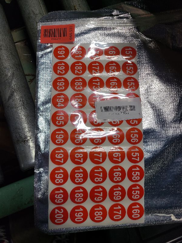 Photo 1 of 12 Sheets 1 Inch Number Stickers 1-200 Number Stickers 3 Sets Red Self-Adhesive Consecutive Sticker Numbers Vinyl Numbered Labels Inventory Stickers Decal for Indoor Outdoor, Storage, Organizing