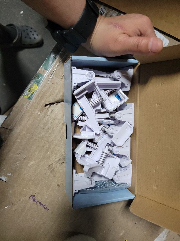 Photo 1 of 12 Pack Cabinet Locks Child Safety | Baby Safety Cabinet Locks NO Drilling 3M Adhesive Baby Proof Drawer Lock Child proofing cabinets latches for Kids Latch for Drawers & Door Child Safety Locks