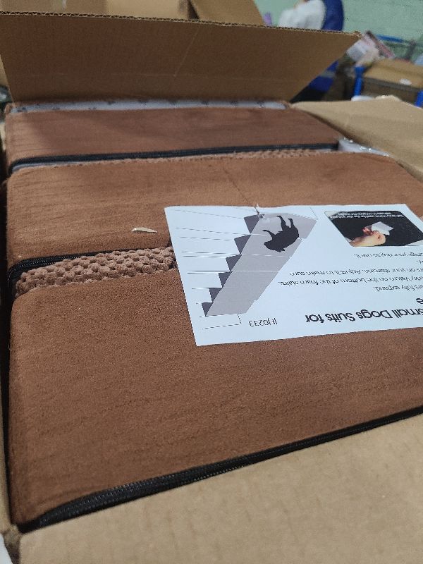 Photo 1 of 40D Density Foam Dog Ramp for Stairs Suits for Small Dogs Cats, Pet Steps Stairs for Staircase Stairs with Anti-Slip Bottom and Self-Sticky Pads to Fix(6Pack, Reddish Brown)