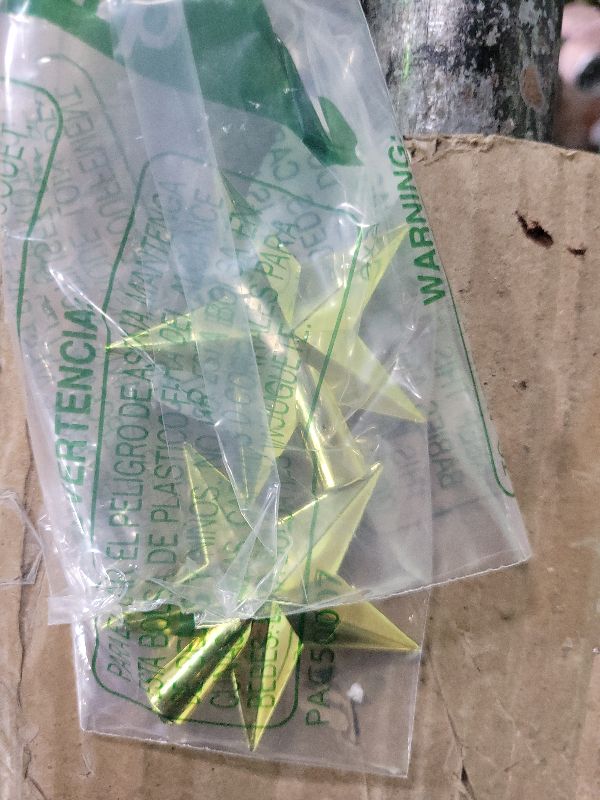 Photo 1 of 2 Pcs Mini Christmas Tree Topper, Shiny Gold Star Tree Topper Small Christmas Decoration Ornaments for Home Xmas Holiday Party