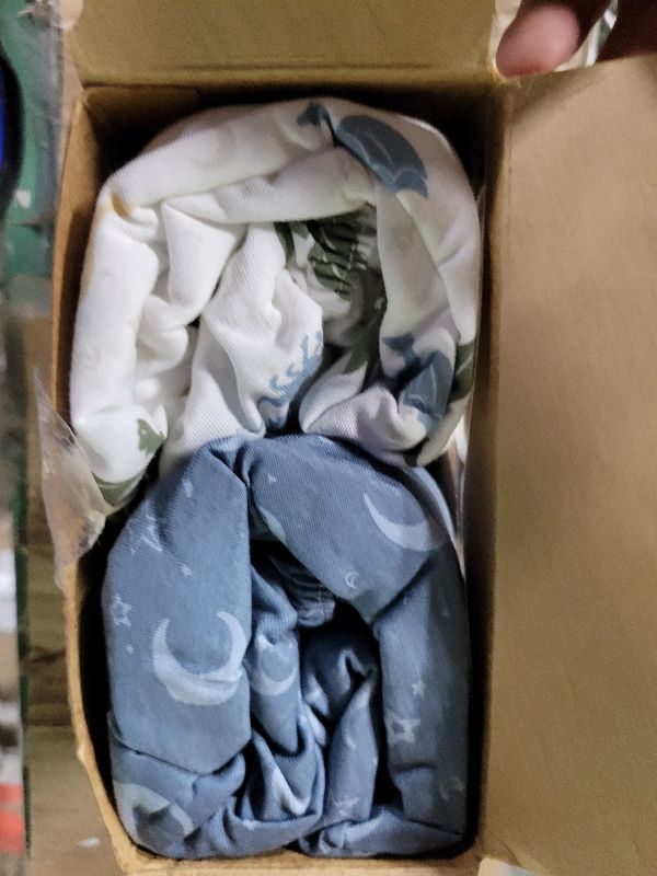 Photo 1 of 2-Pack Mini Crib Sheets Fitted - 38x26 Pack N Play Sheets for Pack and Play Mattress, Organic Cotton, Soft & Breathable Playard Bedding, Neutral Mini Toddler Bed Cover for Boys, Girls (Dragon Tale)