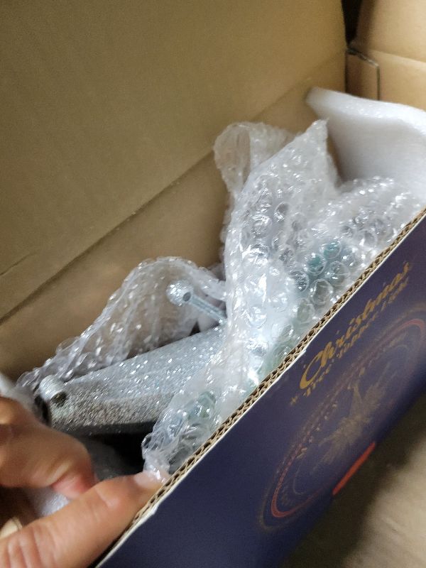 Photo 1 of 2025 Upgraded Christmas Tree Topper Projector Light with Rotating Bright LED & Wide Coverage, Universal Fit for Any Height Tree, Easy Install, Stable Base, Holiday & Party Decorations (Frosted Silver)