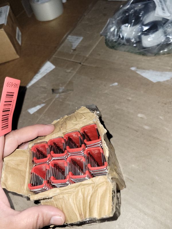 View 2 of 1" Insulated Cable Staples MNM1-600 fit Milwauke Cable Stapler Gun M12 2448-20 for to Wood Surfaces - Fit Milwauke Staples 600 per Box (Cable Staples-300)