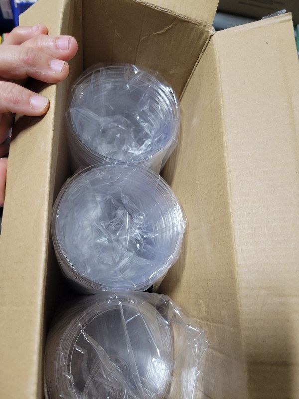Photo 1 of [90 PACK] 20 oz Clear Plastic Cups With Strawless Sip Lids, Disposable Plastic Cups With Sip Through Lids for Ice Coffee, Smoothie, Slurpee, or Any Cold Drinks