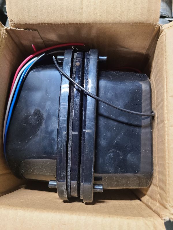 Photo 1 of 2Pcs Smoked Universal Rear Square Combination 39 LED Signal Tail Lights w/License Plate and Backup Reverse Lights Flatbed Trucks Brake Stop Turn Tail Light for Wrangler CJ TJ YJ Tail Lights Assembly