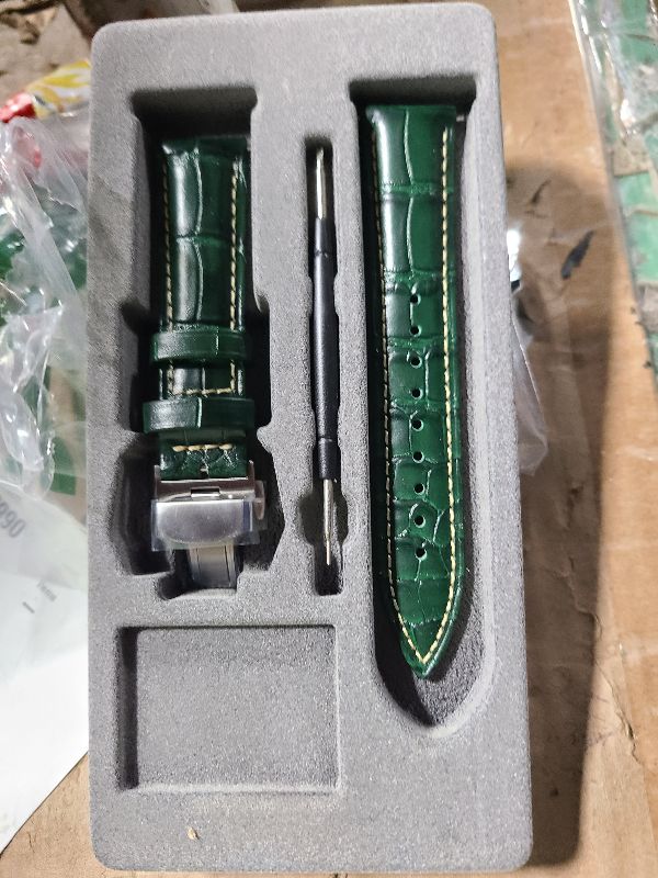 Photo 1 of REZERO Leather Watch Bands for Men, Quick Release Watch Straps, Luxury Italian Alligator Grain Embossed Band Replacements 19mm 20mm 21mm 22mm