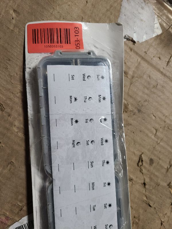 Photo 1 of 14 GRIDS Travel Pill Organizer Box with Labels - Travel Medicine Case Kit - Pocket Daily Pharmacy Container - Travel Medication Holder Dispenser for Fish Oil Vitamin Supplement Storage - Grey