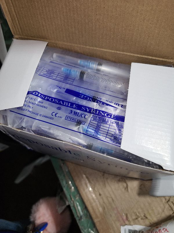 Photo 1 of 100 Pack 3ml Syringes with Needle 25Ga 1 Inch,Disposable Luer Lock Syringe for Liquids Dispensing,Scientific Labs