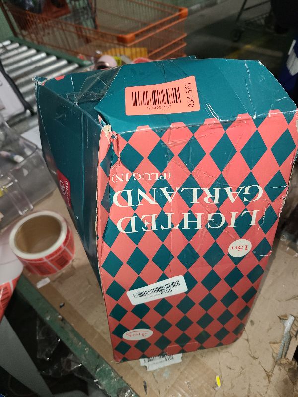 Photo 1 of 15FT Christmas Garland with Lights, Plug-in Lighted Outdoor Christmas for Stairs Railings, Fireplace, Xmas Tree, Indoor & Outdoor Holiday Decoration (3 Pack)