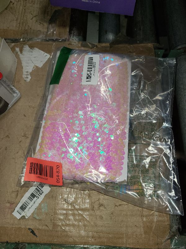 Photo 1 of 12 Yards?Wide 0.59 Inch Pink Sequin Ribbon Trim for DIY Sewing Dress Dance Costumes?Headband (Pink)