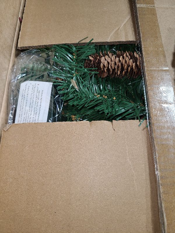 Photo 1 of 2 Pack 24" Lighted Outdoor Christmas Tree Urn Fillers with Timer 8 Mode Warm & Colorful Light Red Berries Pine Cones Battery Operated Tripod Stake Outdoor Light Up Planter Filler Porch Holiday Decor