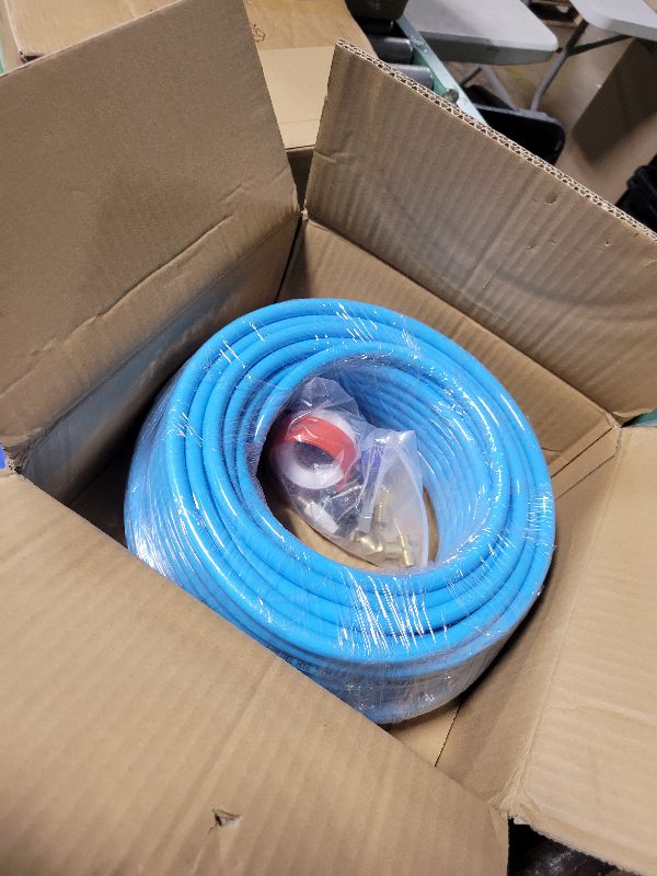 Photo 1 of 1/2?OD Compressed Air Piping System and Shop Air Line Kit with 100ft TPEE Tubing 3/8?ID, 27-Piece Air Push to Connect Kit