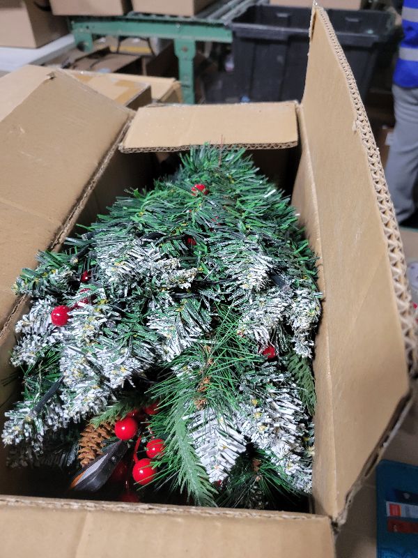 Photo 1 of 2 Pack Christmas Tree Urn Filler, Battery Operated with Timer, Pre-lit Warm White & Multi-Color Changing LED Lights, 21in Artificial Xmas Tree for Porch, Pathway, Yard, Outdoor Holiday Decorations