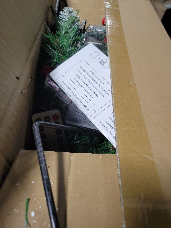 Photo 1 of 2 Pack Christmas Tree Urn Filler, Battery Operated with Timer, Pre-lit Warm White & Multi-Color Changing LED Lights, 21in Artificial Xmas Tree for Porch, Pathway, Yard, Outdoor Holiday Decorations