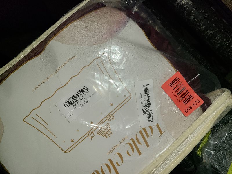 Photo 1 of 2 Pack Burgundy Spandex Table Clothes for 6 Foot Rectangle Tables, Wrinkle Free Fitted Table Cover 6ft Maroon Stretch Tablecloths with Skirt for Parties Weddings Birthday Banquet Baby Shower