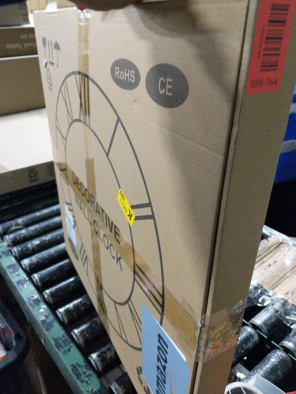 Photo 1 of 1st owned Large Wall Clock for Living Room Decor- 24" Decorative Antique Silent Non Ticking,Battery Operated,Black Metal,Wood Clocks for Farmhouse,Dining Room,Bedroom,Kitchen - Arabic Numerals