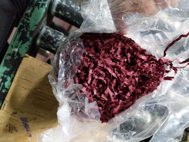 Photo 1 of 1/2LB Burgundy Crinkle Cut Paper Shred Filler Great for Gift Wrapping, Burgundy Basket Fillers, Birthday, Gift Wrapping, Anniversary, Halloween Thanksgiving Christmas Party Decor Filling Supplies