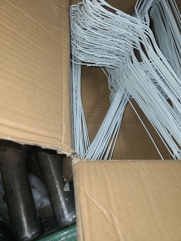 Photo 1 of 120 Pcs 16" Wire Hangers Bulk Metal Wire Hangers for Clothes Dry Cleaner Hanger for Coat (White)
