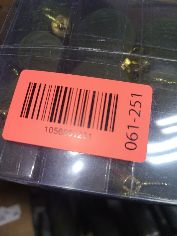 Photo 1 of 100PCS Olive Green Velvet Christmas Ornaments Set, Shatterproof Flocked Christmas Balls Decorations Bulk, Christmas Hanging Ball Velvet Ornaments for Christmas Trees Festival Party Decor (Olive Green)