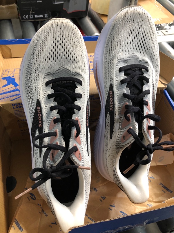 Photo 1 of ***(HEAVILY USED/ MINOR DAMAGE)***Brooks Women’s Ghost 17 Neutral Running Shoe - White/Black/Rose Gold - 9.5 Medium