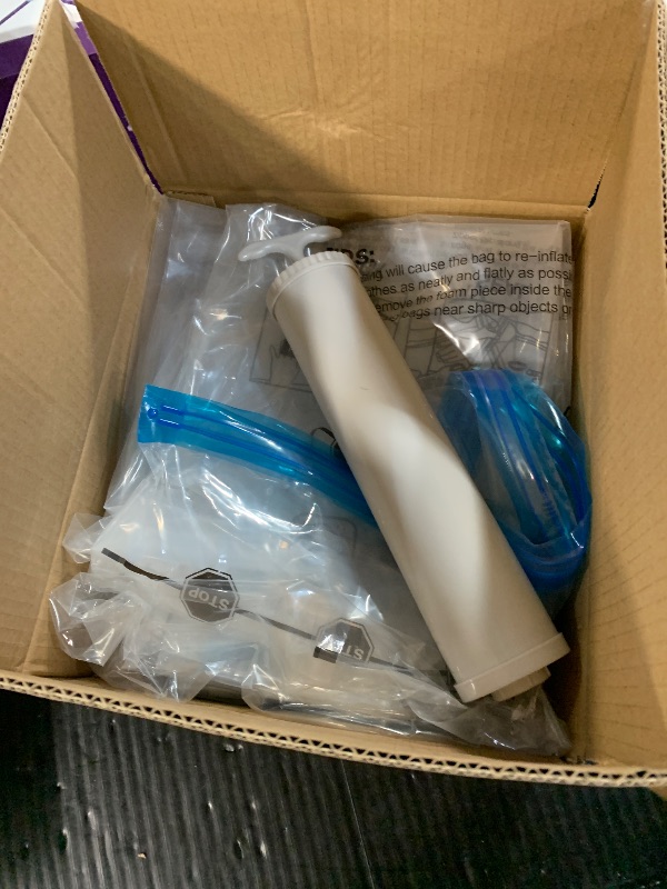 Photo 1 of **************Missing pieces****************
Amazon Basics Vacuum Compression Space Saving Storage Bags with Hand Pump for Clothes Packing, Jumbo, Clear, Pack of 6