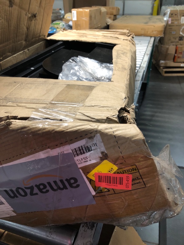 Photo 1 of (unknown missing screws) YITAHOME Mini Home Bar Unit for Living Room with Wall-Mounted Shelf Rack & Music Sensing LED Light, Tall Bars Table with Wine Rack Alcohol Storage Glasses Hanger Footrest for Kitchen Pub, Black