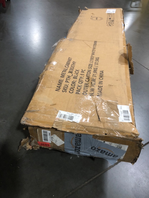 Photo 1 of ***DAMAGED***
GarveeHome Storage Metal Cabinet 71 in with Doors and Shelves Adjustable Adjustable Feet and Lock Tall Storage Cabinet for Garage/Workshop/Home