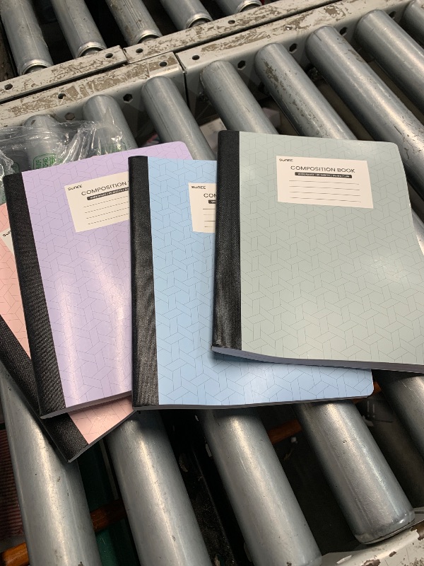 Photo 1 of (only 4)(see images for damage) SUNEE Composition Notebooks - Wide Ruled Paper, 12 Pack Composition Book