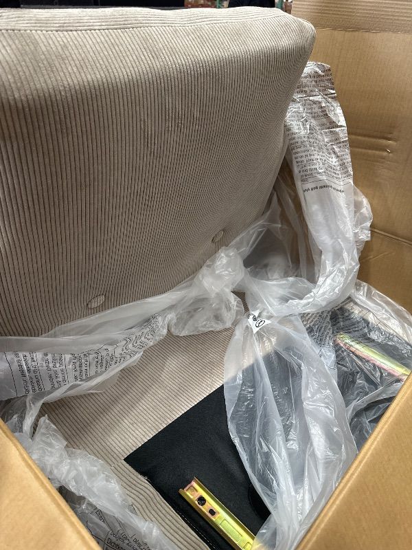 Photo 1 of *** PARTIAL SET - SEE NOTES AND PHOTOS *** Recliner Chair, 360° Swivel Rocking Glider Chair for Adults with Adjustable Backrest & Footrest, Cozy Corduroy Upholstered Armchair for Living Rooms, Bedrooms, Apartments, Brown Grey