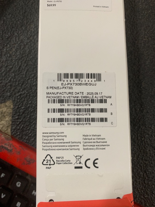 Photo 1 of ***FACTORY SEALED*** Samsung Galaxy S Pen for Tab S11/S11 Ultra, Ergonomic Design, Natural Touch, Stylish Stylus, Durable, US Version, White