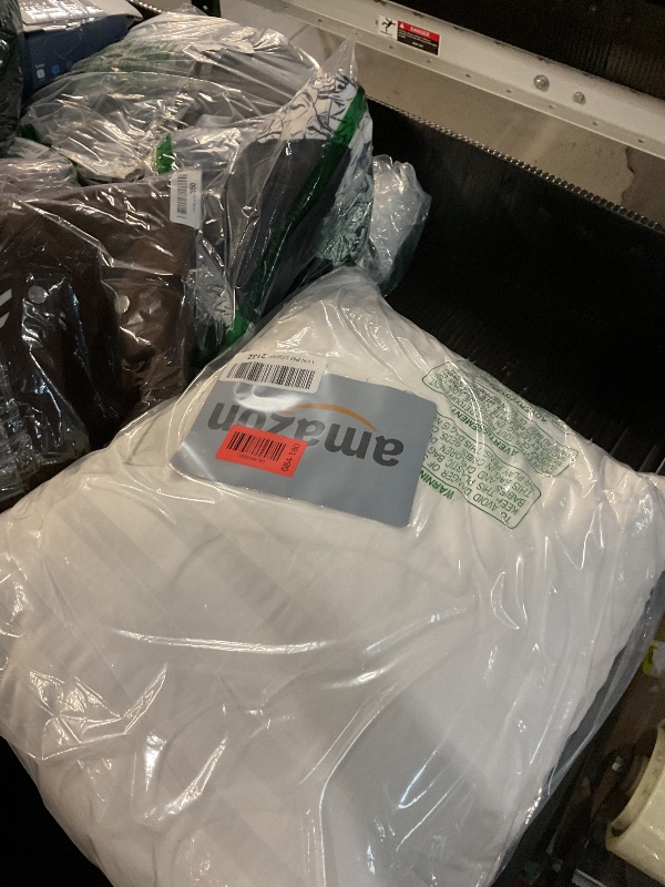 Photo 1 of (only one) Martha Stewart Hotel Collection Pillow 500 Thread Count Damask Stripe Embroidered Feathers Soft Hypoallergenic 100% Cotton King Size Set of 2