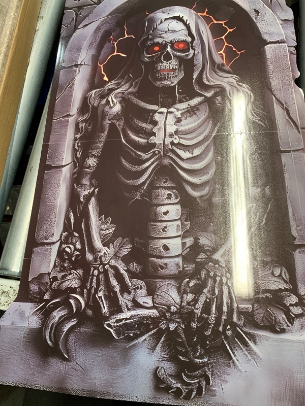 Photo 1 of (used)(see images) TOCULAB 25Inch Halloween Decorations Outdoor Graveyard Tombstones, 5 PCS Large Waterproof Yard Signs