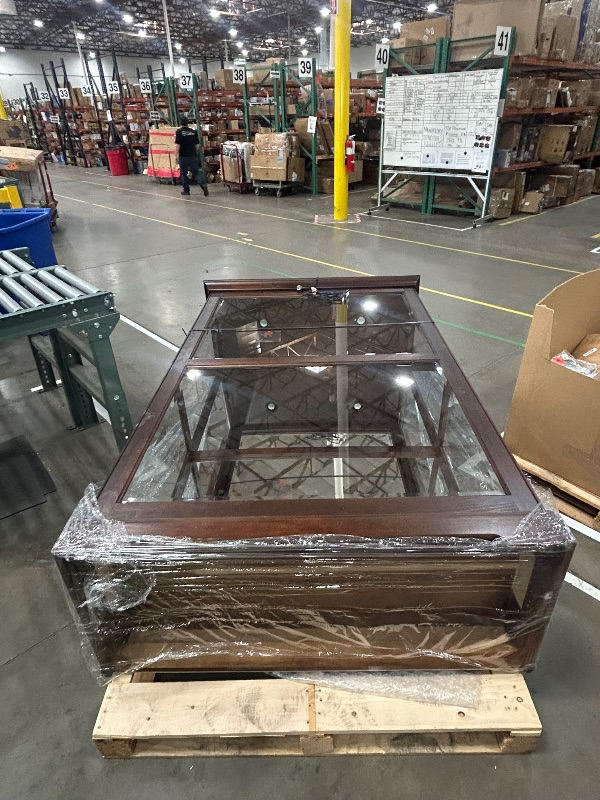 Photo 1 of *** LARGE CABINET AND SHELVES INCLUDED ON SIDE BOXES ****Howard Miller Kane Curio Cabinet - Showcase Wood Finish Lockable Door Adjustable Shelves & Levelers, Illuminated Interior Lightning Perfect for Living Room, Office Decor and Room Decor